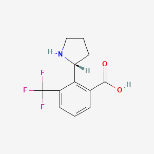 molecular formula C12H12F3NO2 B13327364 (R)-2-(Pyrrolidin-2-yl)-3-(trifluoromethyl)benzoic acid 