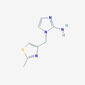 molecular formula C8H10N4S B13327379 1-[(2-methyl-1,3-thiazol-4-yl)methyl]-1H-imidazol-2-amine 