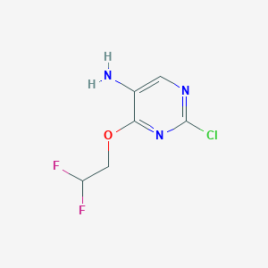 molecular formula C6H6ClF2N3O B13327386 2-Chloro-4-(2,2-difluoroethoxy)pyrimidin-5-amine 