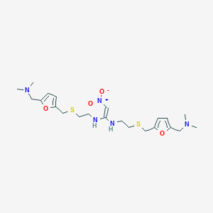 molecular formula C22H35N5O4S2 B133274 N,N'-双(2-(((5-((二甲氨基)甲基)呋喃-2-基)甲基)硫烷基)乙基)-2-硝基乙烯-1,1-二胺 CAS No. 72126-78-4