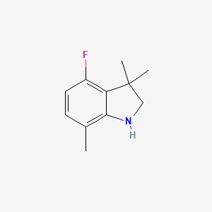 molecular formula C11H14FN B13327510 4-fluoro-3,3,7-trimethyl-2,3-dihydro-1H-indole 