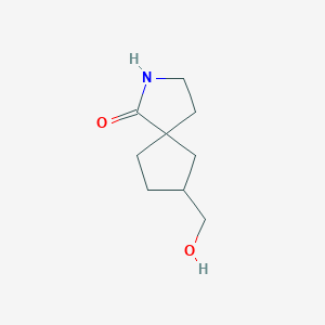 molecular formula C9H15NO2 B13327549 7-(Hydroxymethyl)-2-azaspiro[4.4]nonan-1-one 