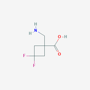 molecular formula C6H9F2NO2 B13327580 1-(Aminomethyl)-3,3-difluorocyclobutane-1-carboxylic acid 