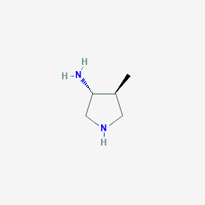 molecular formula C5H12N2 B13327595 Rel-(3R,4S)-4-methylpyrrolidin-3-amine 