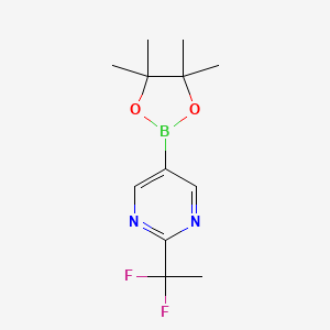 molecular formula C12H17BF2N2O2 B13327601 2-(1,1-Difluoroethyl)-5-(4,4,5,5-tetramethyl-1,3,2-dioxaborolan-2-yl)pyrimidine 