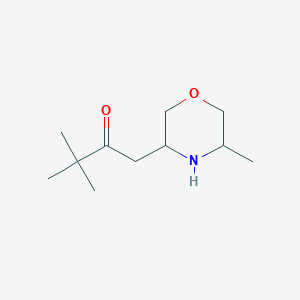 molecular formula C11H21NO2 B13327604 3,3-Dimethyl-1-(5-methylmorpholin-3-yl)butan-2-one 