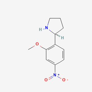 molecular formula C11H14N2O3 B13327663 (S)-2-(2-Methoxy-4-nitrophenyl)pyrrolidine 