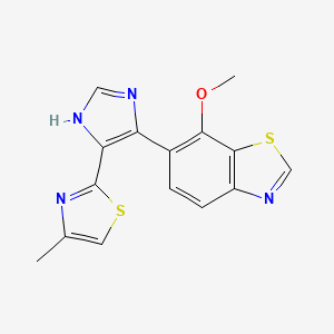 molecular formula C15H12N4OS2 B13327664 7-Methoxy-6-(4-(4-methylthiazol-2-yl)-1H-imidazol-5-yl)benzo[d]thiazole 