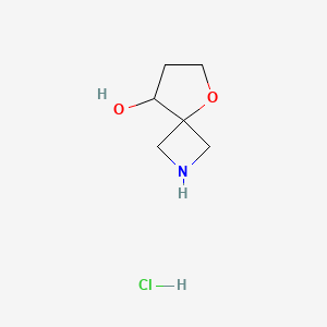 molecular formula C6H12ClNO2 B13327679 5-Oxa-2-azaspiro[3.4]octan-8-ol hydrochloride 