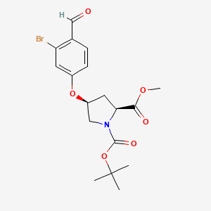 molecular formula C18H22BrNO6 B13327711 1-(tert-Butyl) 2-methyl (2S,4S)-4-(3-bromo-4-formylphenoxy)pyrrolidine-1,2-dicarboxylate 