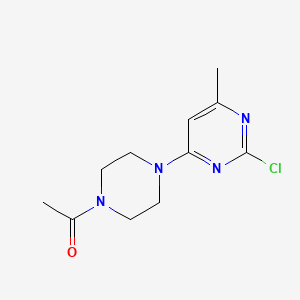 molecular formula C11H15ClN4O B13327717 1-(4-(2-Chloro-6-methylpyrimidin-4-yl)piperazin-1-yl)ethan-1-one 