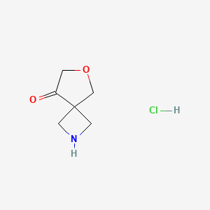 molecular formula C6H10ClNO2 B13327743 6-Oxa-2-azaspiro[3.4]octan-8-one hydrochloride 