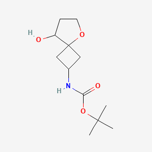 molecular formula C12H21NO4 B13327745 tert-Butyl (8-hydroxy-5-oxaspiro[3.4]octan-2-yl)carbamate 