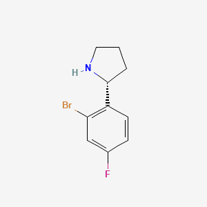 molecular formula C10H11BrFN B13327776 (R)-2-(2-Bromo-4-fluorophenyl)pyrrolidine 