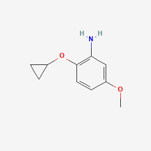 molecular formula C10H13NO2 B13327839 2-Cyclopropoxy-5-methoxyaniline 