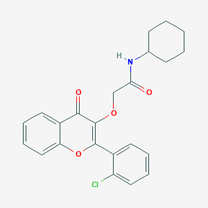 2-((2-(2-chlorophenyl)-4-oxo-4H-chromen-3-yl)oxy)-N-cyclohexylacetamide