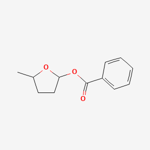 molecular formula C12H14O3 B13327857 5-Methyltetrahydrofuran-2-yl benzoate 