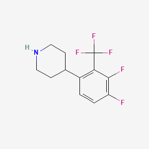 molecular formula C12H12F5N B13327910 4-(3,4-Difluoro-2-(trifluoromethyl)phenyl)piperidine 