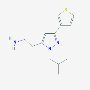 molecular formula C13H19N3S B13327927 2-(1-isobutyl-3-(thiophen-3-yl)-1H-pyrazol-5-yl)ethan-1-amine 