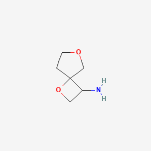 molecular formula C6H11NO2 B13327935 1,6-Dioxaspiro[3.4]octan-3-amine 