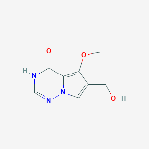 molecular formula C8H9N3O3 B13327973 6-(Hydroxymethyl)-5-methoxypyrrolo[2,1-f][1,2,4]triazin-4-ol 