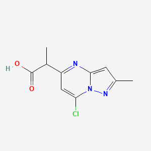 molecular formula C10H10ClN3O2 B13328034 2-(7-Chloro-2-methylpyrazolo[1,5-a]pyrimidin-5-yl)propanoic acid 