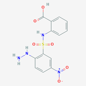 molecular formula C13H12N4O6S B13328035 2-(2-Hydrazino-5-nitro-benzenesulfonylamino)-benzoic acid CAS No. 379254-27-0