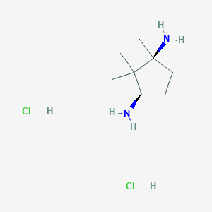 molecular formula C8H20Cl2N2 B13328053 (1S,3R)-1,2,2-trimethylcyclopentane-1,3-diamine dihydrochloride 