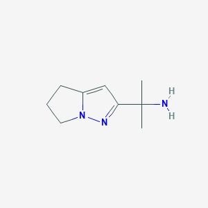 molecular formula C9H15N3 B13328067 2-(5,6-Dihydro-4H-pyrrolo[1,2-b]pyrazol-2-yl)propan-2-amine 