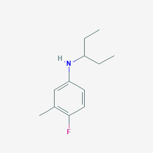 molecular formula C12H18FN B13328072 4-fluoro-3-methyl-N-(pentan-3-yl)aniline 