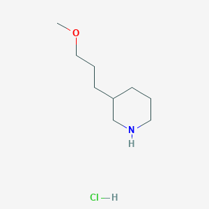 molecular formula C9H20ClNO B13328091 3-(3-Methoxypropyl)piperidine hydrochloride 