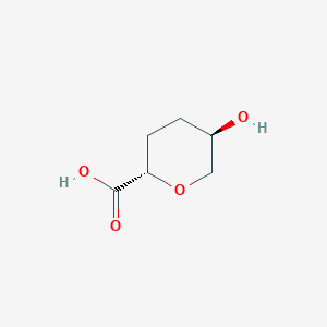 molecular formula C6H10O4 B13328126 (2S,5R)-5-Hydroxytetrahydro-2H-pyran-2-carboxylic acid 