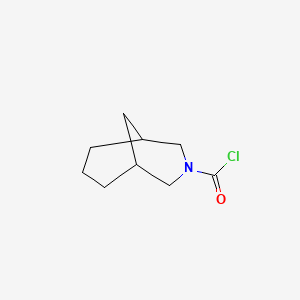 molecular formula C9H14ClNO B13328129 3-Azabicyclo[3.3.1]nonane-3-carbonyl chloride 