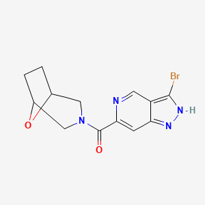 molecular formula C13H13BrN4O2 B13328135 (8-Oxa-3-azabicyclo[3.2.1]octan-3-yl)(3-bromo-1H-pyrazolo[4,3-c]pyridin-6-yl)methanone 