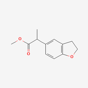 molecular formula C12H14O3 B13328137 Methyl 2-(2,3-dihydro-1-benzofuran-5-YL)propanoate 