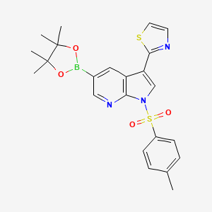 1H-Pyrrolo[2,3-b]pyridine, 1-[(4-methylphenyl)sulfonyl]-5-(4,4,5,5-tetramethyl-1,3,2-dioxaborolan-2-yl)-3-(2-thiazolyl)-