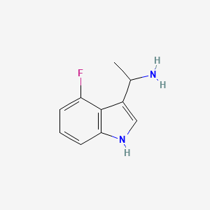 molecular formula C10H11FN2 B13328160 1-(4-Fluoro-1H-indol-3-yl)ethan-1-amine 