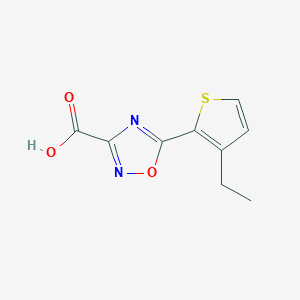 molecular formula C9H8N2O3S B13328164 5-(3-Ethylthiophen-2-yl)-1,2,4-oxadiazole-3-carboxylic acid 