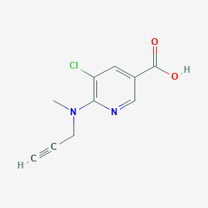 molecular formula C10H9ClN2O2 B13328197 5-Chloro-6-[methyl(prop-2-yn-1-yl)amino]pyridine-3-carboxylic acid 