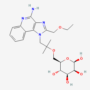 molecular formula C23H32N4O7 B13328208 (2R,3S,4S,5S,6R)-6-(((1-(4-Amino-2-(ethoxymethyl)-1H-imidazo[4,5-c]quinolin-1-yl)-2-methylpropan-2-yl)oxy)methyl)tetrahydro-2H-pyran-2,3,4,5-tetraol 