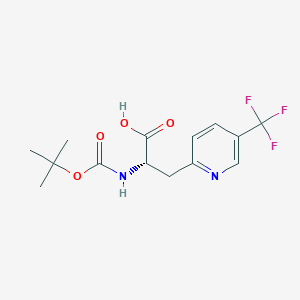 molecular formula C14H17F3N2O4 B13328259 (S)-2-((tert-Butoxycarbonyl)amino)-3-(5-(trifluoromethyl)pyridin-2-yl)propanoic acid 