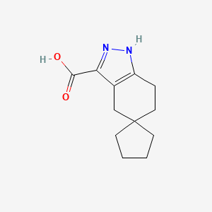 molecular formula C12H16N2O2 B13328270 1',4',6',7'-Tetrahydrospiro[cyclopentane-1,5'-indazole]-3'-carboxylic acid 