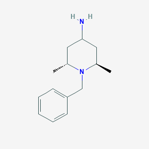 molecular formula C14H22N2 B13328277 Trans-1-benzyl-2,6-dimethylpiperidin-4-amine 