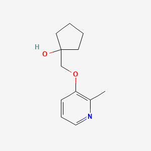 molecular formula C12H17NO2 B13328301 1-(((2-Methylpyridin-3-yl)oxy)methyl)cyclopentan-1-ol 