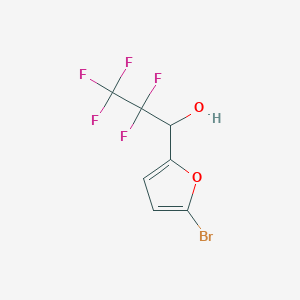 molecular formula C7H4BrF5O2 B13328324 1-(5-Bromo-2-furyl)-2,2,3,3,3-pentafluoropropan-1-OL 