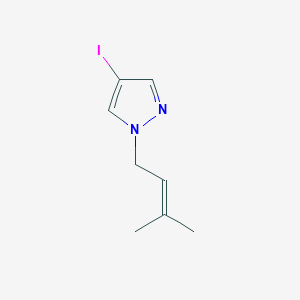 molecular formula C8H11IN2 B13328328 4-iodo-1-(3-methylbut-2-en-1-yl)-1H-pyrazole 