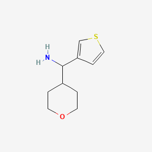 molecular formula C10H15NOS B13328362 (Tetrahydro-2H-pyran-4-yl)(thiophen-3-yl)methanamine 