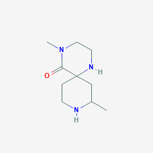 molecular formula C10H19N3O B13328368 4,8-Dimethyl-1,4,9-triazaspiro[5.5]undecan-5-one 