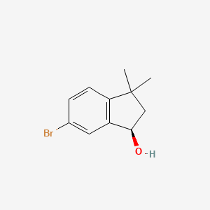 molecular formula C11H13BrO B13328392 (R)-6-Bromo-3,3-dimethyl-2,3-dihydro-1H-inden-1-ol 