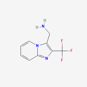 molecular formula C9H8F3N3 B13328443 [2-(Trifluoromethyl)imidazo[1,2-a]pyridin-3-yl]methanamine 